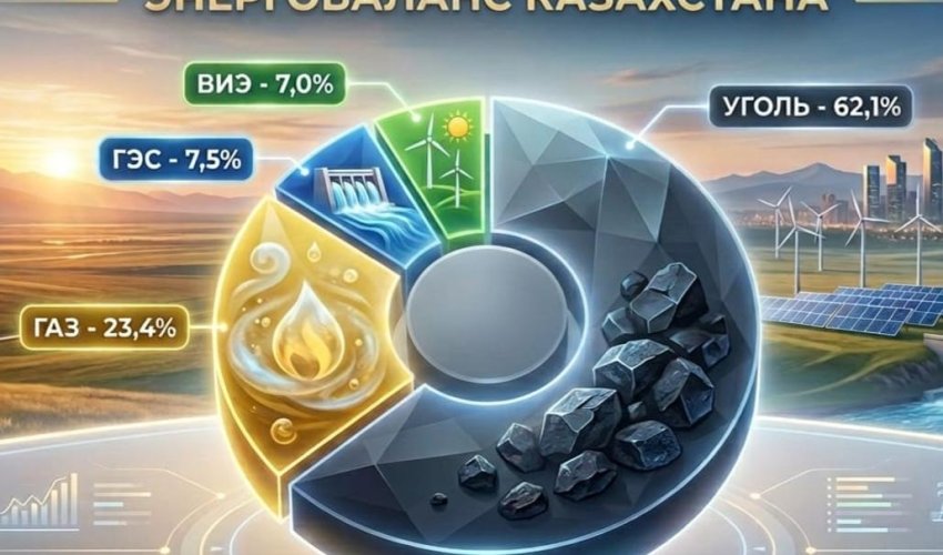 Көмір, газ әлде ЖЭК: бүгінде Қазақстанның энергия теңгерімін не қамтамасыз етеді?