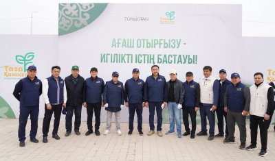 «ТАЗА ҚАЗАҚСТАН»: ТҮРКІСТАНДА ӨТКЕН АУҚЫМДЫ ЭКО-АКЦИЯДА 2 МЫҢНАН АСТАМ АҒАШ ЕГІЛДІ