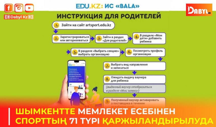 ШЫМКЕНТТЕ МЕМЛЕКЕТ ЕСЕБІНЕН СПОРТТЫҢ 71 ТҮРІ ҚАРЖЫЛАНДЫРЫЛУДА