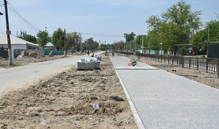 ЖЕТІСАЙ АУДАНЫНДАҒЫ АБАТТАНДЫРУ БАРЫСЫ