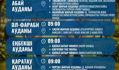 ҚҰРМЕТТІ ШЫМКЕНТ ҚАЛАСЫНЫҢ ТҰРҒЫНДАРЫ!